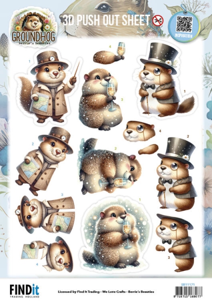 SB11171 BB Stanzbogen Groundhog Kleiner Gentleman SB11171 BB Stanzbogen Groundhog Kleiner Gentleman