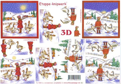 4169393 Mdchen mit Enten im Schnee