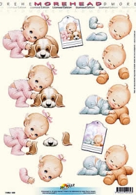 11052-035 Morehead Baby mit Hund und Teddy