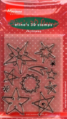 EC0098 Elines´s 3D stamps Weihnachtssterne