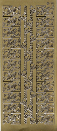 1761s Stickerbogen Ecken und Linien mit Glocke silber