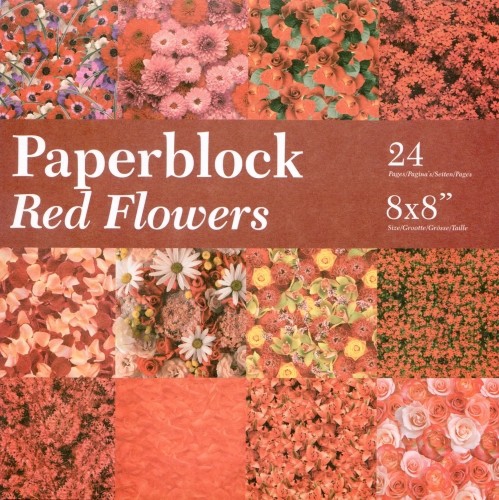 BPB424299 Papierblock Red Flowers