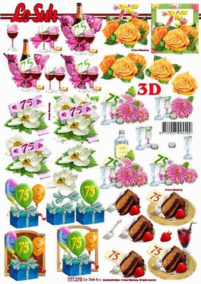 777273   Kleine Motiv mit Zahl 75