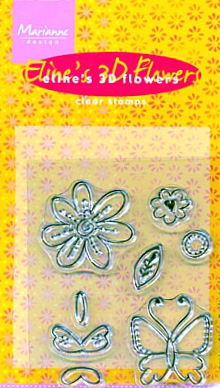 EC0089 Elines Clear Stamps-Set Flowers 3