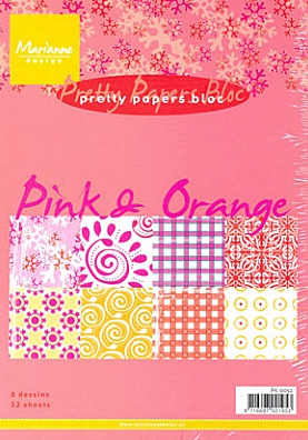 Pk9052 A5 Block Pretty Paper Pink/orange