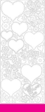 0427dr Stickerbogen Herzen dunkelrosa
