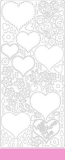 0427hr Stickerbogen Herzen hellrosa
