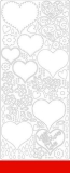 0427r Stickerbogen Herzen rot
