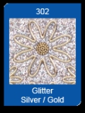 7076sg Glittersticker Rehe silver/gold