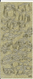 Q0255 Glitzersticker Blumen gold