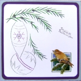 K9-1 Stickvorlage Tannenzweig und Kugeln