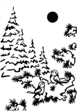 PIF015x Embossing Folder Snow Birds