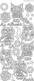 344500 Sticker Various Owls gold