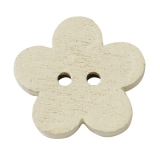 3863103 Holzknopf Blume ca. 1 cm 40 Stck Muschel