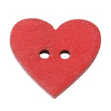 3863106 Holzknopf Herz ca. 1 cm 40 Stck rot