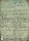 NvN3349 Hintergrundpapier Musik Notenpapier gr�n