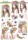 680066 Stanzbogen A4 M�dchen mit Blumen II