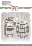 PM10042 PM Die Rustic Christmas Milk Churn and Barrel