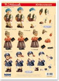 950102 M.J. Hummel Stanzbogen Schuljunge / Fr�ulein Lehrerin / E
