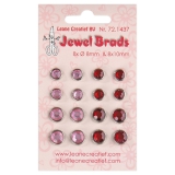 LCR72.1437 Jewel Brads bordeaux/licht pink 8x 8mm und 8 x10 mm