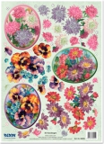 84045 Stanzbogen Chrysanthemen und Veilchen