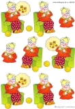 066435 Schneidebogen A4 Strickende Oma