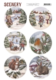 CDS10001 AD Scenery Stanzbogen Kids and Animals