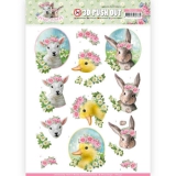 SB10331 AD Stanzbogen  Spring is Here - Baby Animals
