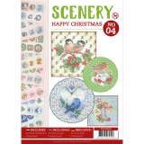 POS10004 Push Out boek Scenery 4 - Happy Christmas