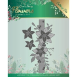 JAD10105 JA Stanzschablone Christmas Flowers Poinsetta Border