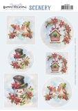 CDS10032 YC Scenery Aquarella Christmas Birds