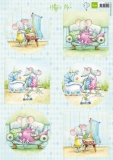 HK1709 Marianne Design Decoupage Hettys Mice Neues Baby