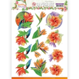 SB10569 JA Stanzbogen Exotic Flowers - Blue Flowers