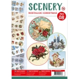 POS10008 Push Out boek Scenery 8 - Nostalgic Christmas