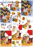 650007 Weihnachtsbaum mit Hund und Katze