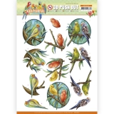 SB10620 AD Stanzbogen Colourful Feathers - Canary  -  Bunte Federn  Canarienvogel