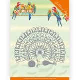 ADD10259 AD Stanzschablone Amy Design  Stanzschablone  Colourful Feathers - Peacock Bunte Federn Pfau