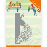 ADD10260 AD Stanzschablone Colourful Feathers - Peacock Tail- Bunte Federn  Pfauenschwanz