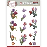 SB10626 YC Creations Stanzbogen  Graceful Flowers Colourful Tulips