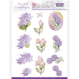 SB10667 JA Stanzbogen Heartbell Condolences - Purple Flowers