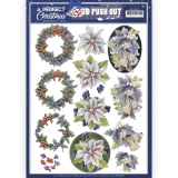 SB10606 JA Stanzbogen A perfect Christmas Purple Christmas Flowers
