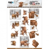 SB10824 AD Stanzbogen Sturdy Winter Scottish Highlander