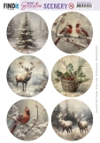 BBSC10007 Berries Beauties Scenery Vintage Christmas Round