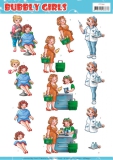 CD11544 YC Schneidebogen Bubbly Girls  Berufe