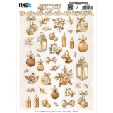 CD12233 AD Schneidebogen Frosted Gold Christmas Kleine Elemente