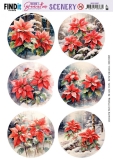 BBSC10067 Stanzbogen Berries Beauties  Poinsettia Rund (Weihnachtsstern)