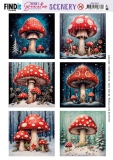 BBSC10072 Stanzbogen  Berries Beauties Mushroom (Pilz) Square