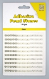 APS407 Adhesive Pearl Stones 150 Stck 4mm wei