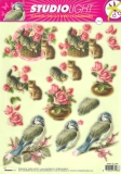 EASY SL 246 Stanzbogen Katzen mit Blumen, Vogel
