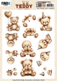 SB11014 BB Stanzbogen Teddy Geschenk